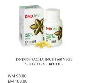 DND369 SACHA INCHI OIL (60 VEGE SOFTGEL) × 1 BOTOL