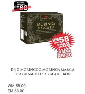 DND MORINGGO MORINGA MASALA TEA (20 SACHETS × 2.5G) × 1 BOX