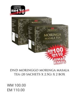 DND MORINGGO MORINGA MASALA TEA (20 SACHETS × 2.5G) × 2 BOX