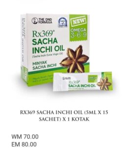RX369 SACHA INCHI OIL (5ML × 15 SACHET) × 1 KOTAK