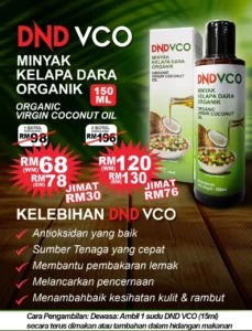 DND VCO (MINYAK KELAPA DARA ORGANIK) 150ML X 1 BOTOL
