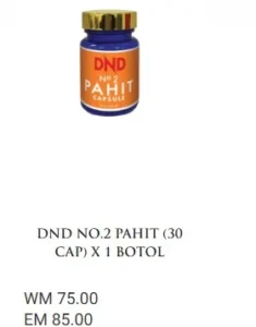 1 BOTOL : DND NO.2 PAHIT (30 CAP) - DND SPICE.