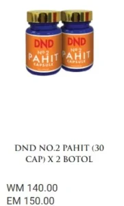 2 BOTOL : DND NO.2 PAHIT (30 CAP) - DND SPICE.