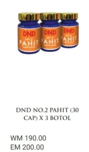 3 BOTOL : DND NO.2 PAHIT (30 CAP) - DND SPICE.
