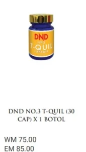 1 BOTOL : DND NO.3 T-QUIL (30 CAP) - DND SPICE.