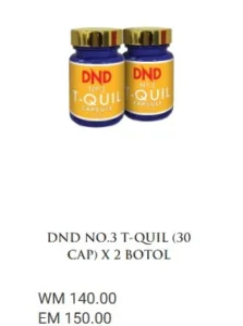2 BOTOL : DND NO.3 T-QUIL (30 CAP) - DND SPICE.