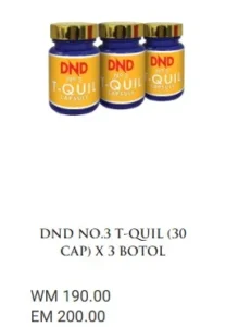 3 BOTOL : DND NO.3 T-QUIL (30 CAP) - DND SPICE.