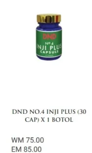 1 BOTOL : DND NO.4 INJI PLUS (30 CAP) - DND SPICE.
