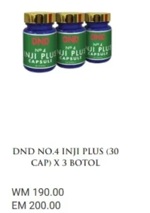 3 BOTOL : DND NO.4 INJI PLUS (30 CAP) - DND SPICE.