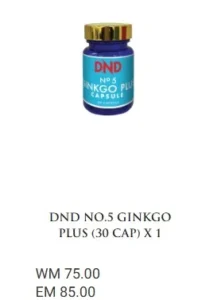 1 BOTOL : DND NO.5 GINKGO PLUS (30 CAP) - DND SPICE.