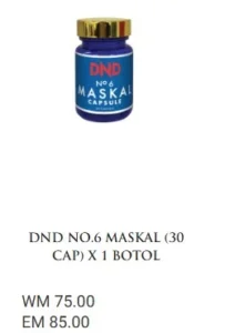 1 BOTOL : DND NO.6 MASKAL (30 CAP) - DND SPICE.