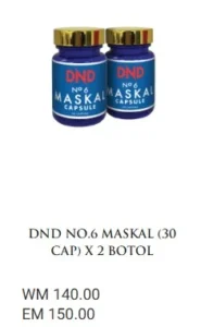 2 BOTOL : DND NO.6 MASKAL (30 CAP) - DND SPICE.