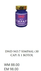 1 BOTOL : DND NO.7 SIMPAAL (30 CAP) - DND SPICE.