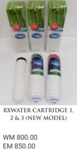 RXWATER CARTRIDGE 1, 2 & 3 (NEW MODEL)