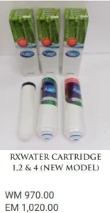 RXWATER CARTRIDGE 1,2 & 4 (NEW MODEL)