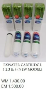 RXWATER CARTRIDGE 1,2,3 & 4 (NEW MODEL)