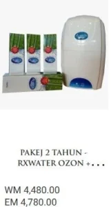 PAKEJ 2 TAHUN - RXWATER OZON + MAINTENANCE