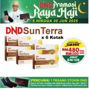 PACKAGE 14: DND SUNTERRA (3ML X 30 SACHETS) X 6 BOXES