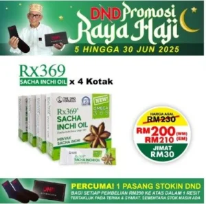 PACKAGE 15: RX369 SACHA INCHI OIL (5ML X 15 SACHETS) X 4 KOTAK