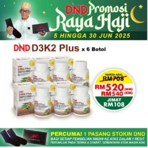 package 34: DND D3K2 PLUS SOFTGEL (60 SOFTGEL) X 6 BOTTLES