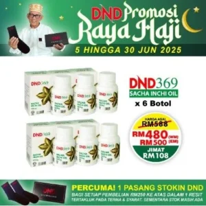 PACKAGE 8 - DND369 SACHA INCHI (60 VEGE SOFTGEL) X 6 BOTOL