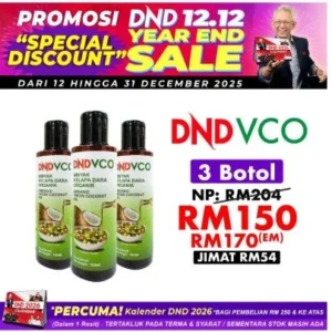 DND VCO (MINYAK KELAPA DARA ORGANIK) 150ML X 3 BOTOL