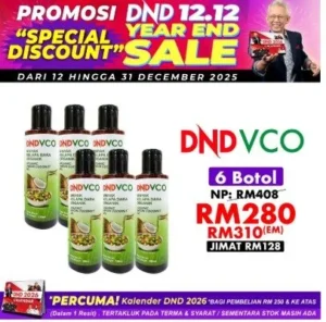 DND VCO (MINYAK KELAPA DARA ORGANIK) 150ML X 6 BOTOL