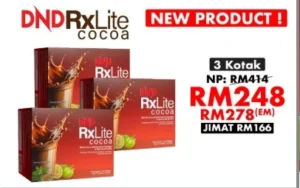 DND RXLITE COCOA DRINK (25G X 15 SACHETS) X 3 BOXES