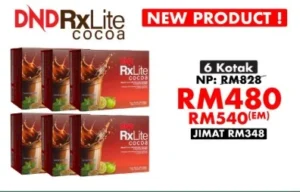 DND RXLITE COCOA DRINK (25G X 15 SACHETS) X 6 BOXES